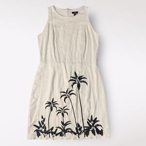 Jason Wu Palm Tree Embroidery Sleeveless Mini Dress‎ Womens Size 6 in Sand